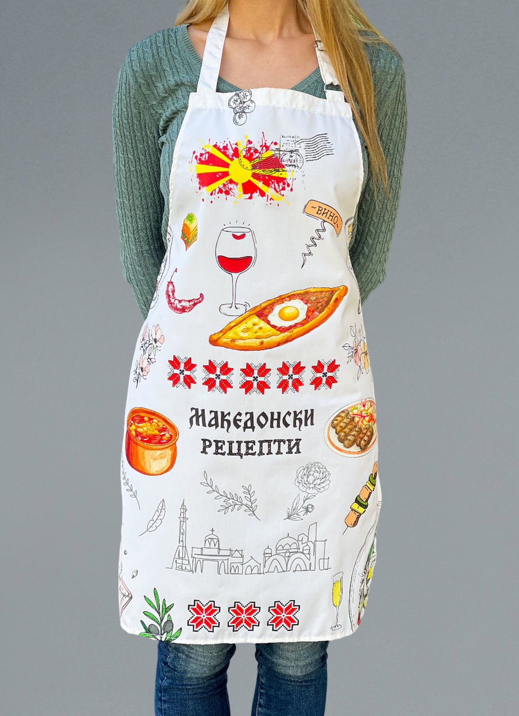 Престилка (Postcard) Македонски рецепти бела #071