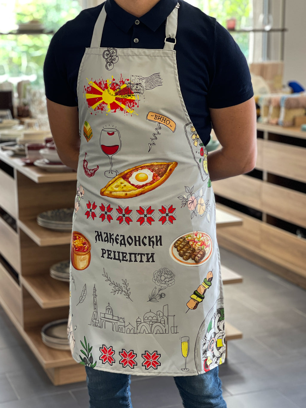 Престилка (Postcard) Македонски рецепти сива #070