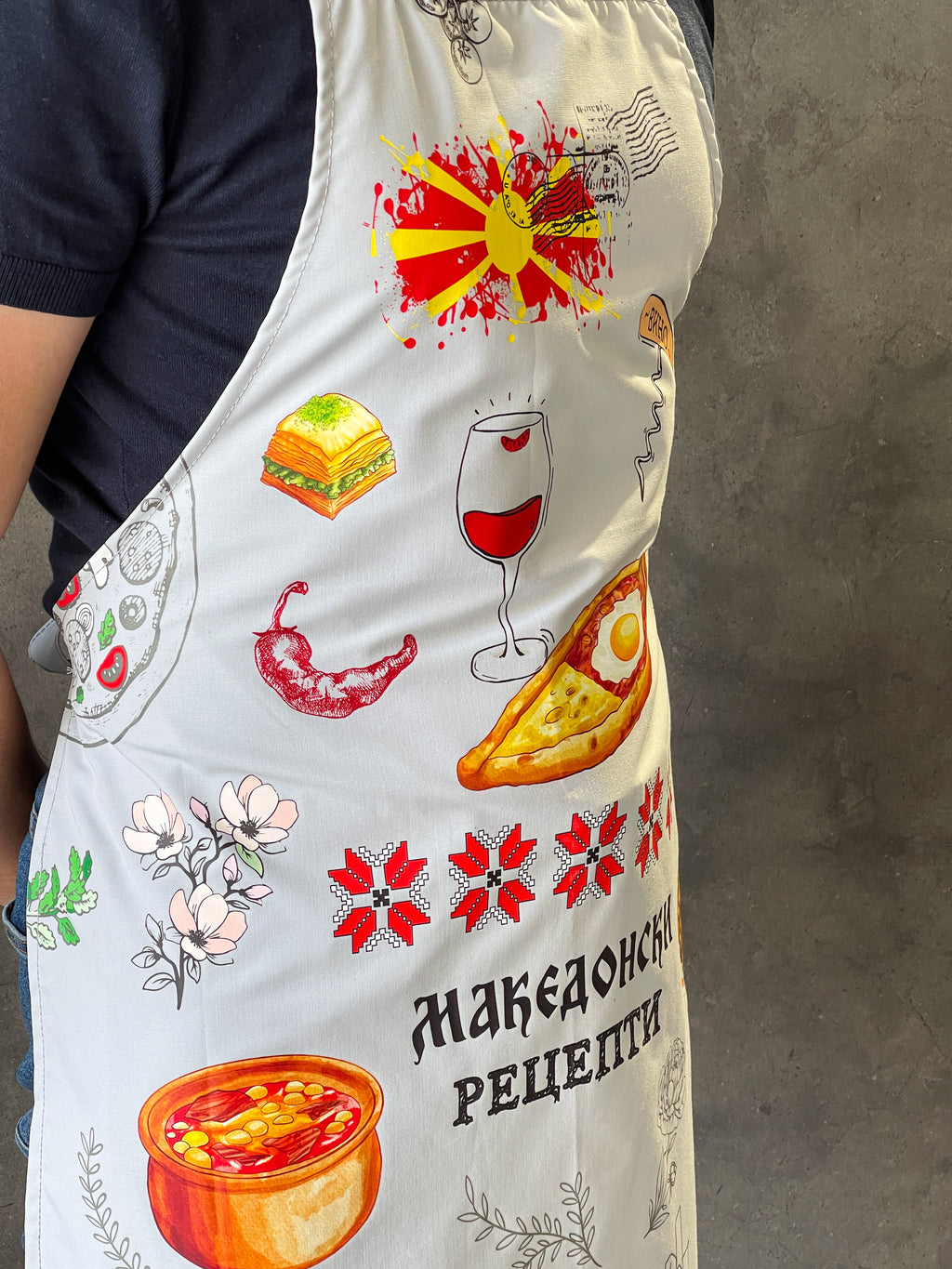 Престилка (Postcard) Македонски рецепти сива #070