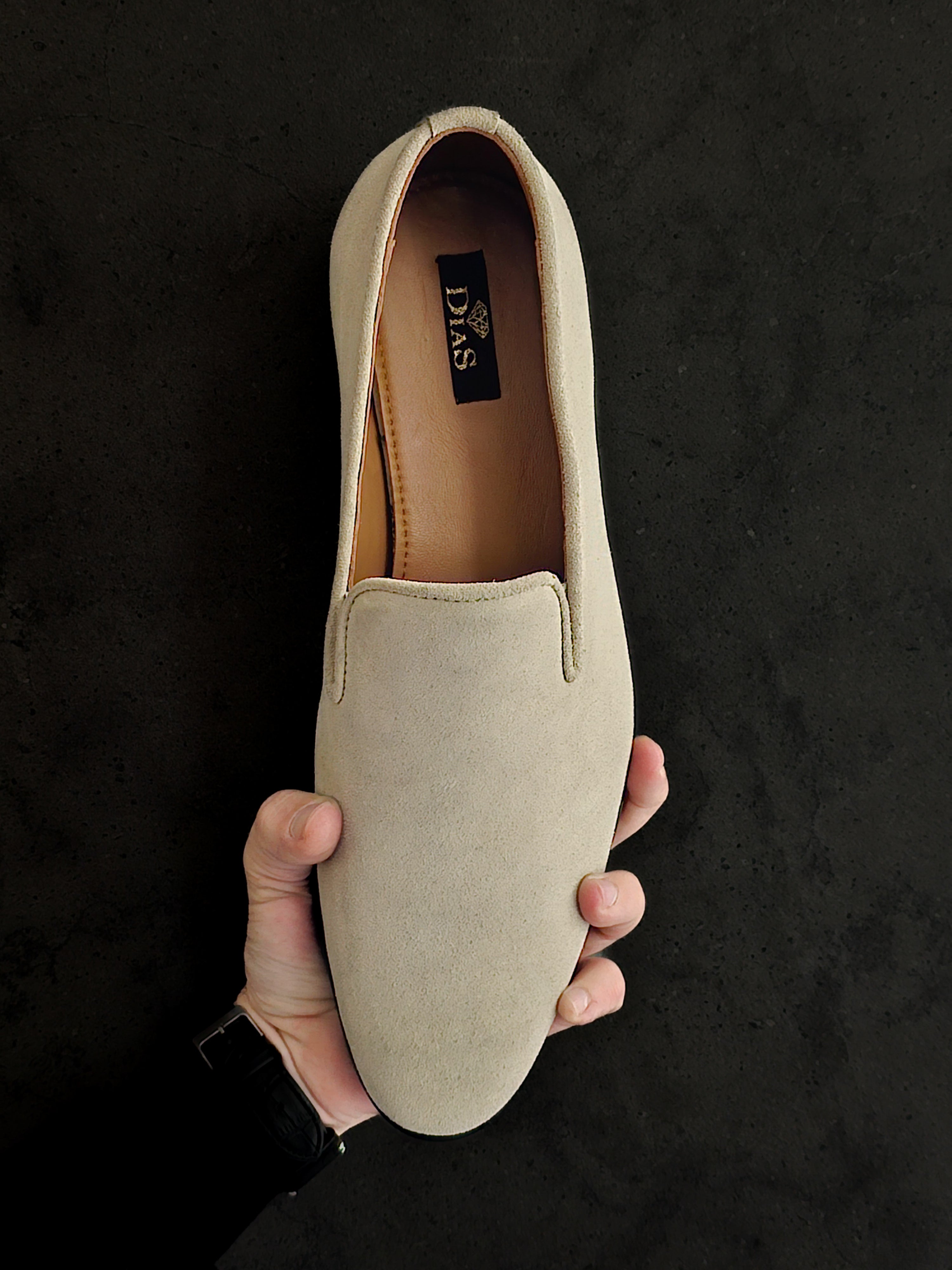 Машки мокасини 430-64-43 крем велур