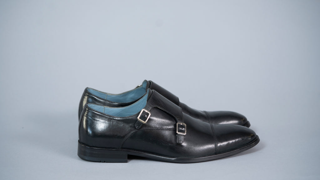 Машки чевли со две ремчиња 02-43 црни