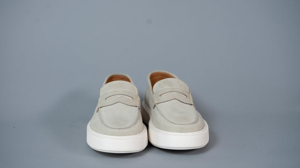 Машки мокасини Пони Лоферс 409-64-42 крем велур