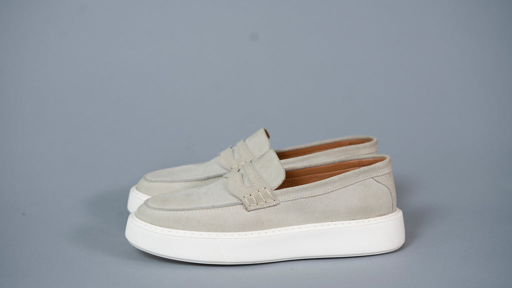 Машки мокасини Пони Лоферс 409-64-42 крем велур