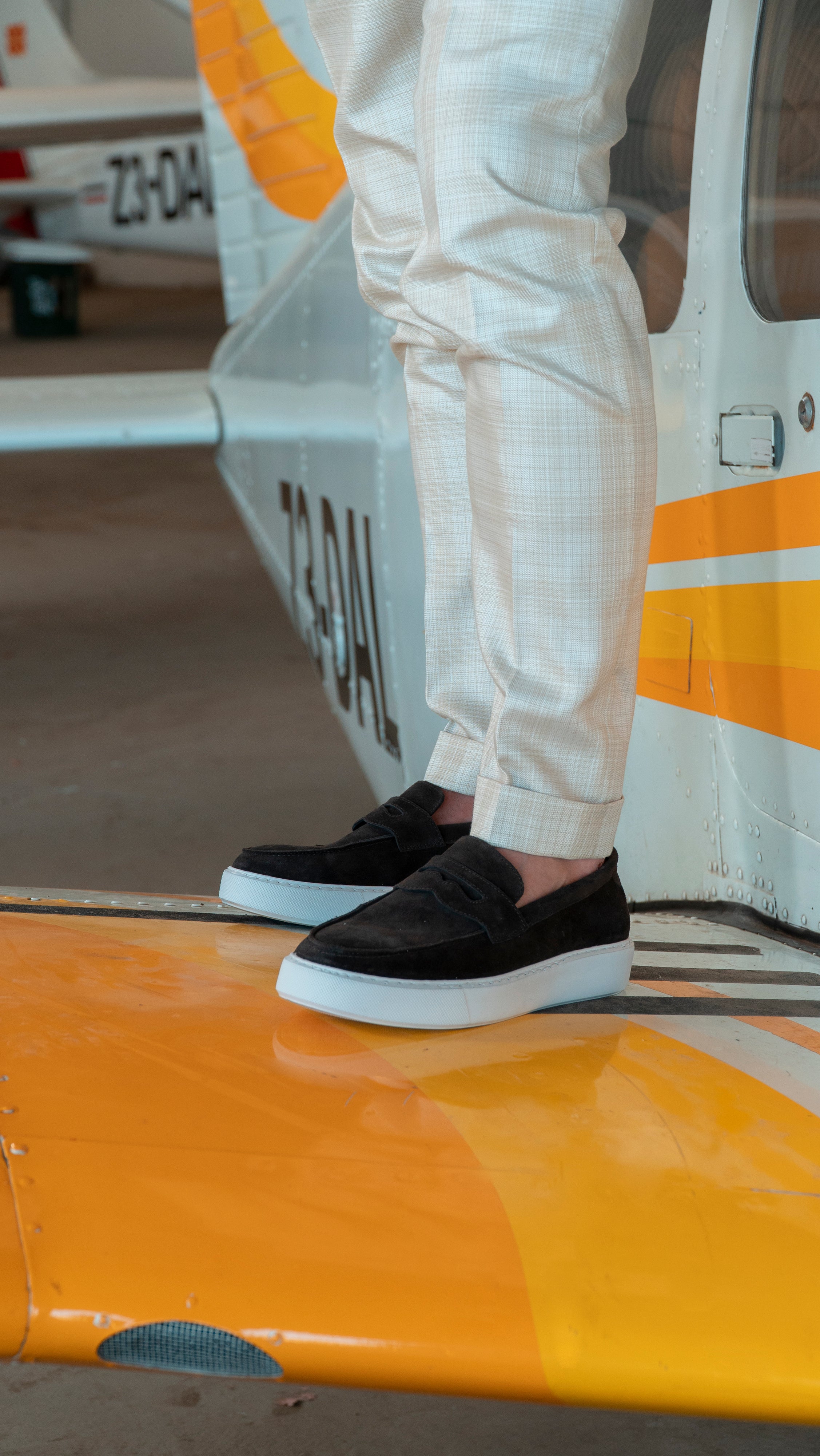 Машки мокасини Пони Лоферс 409-42 кафен велур