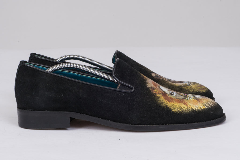 Машки мокасини со рачно цртан дизајн